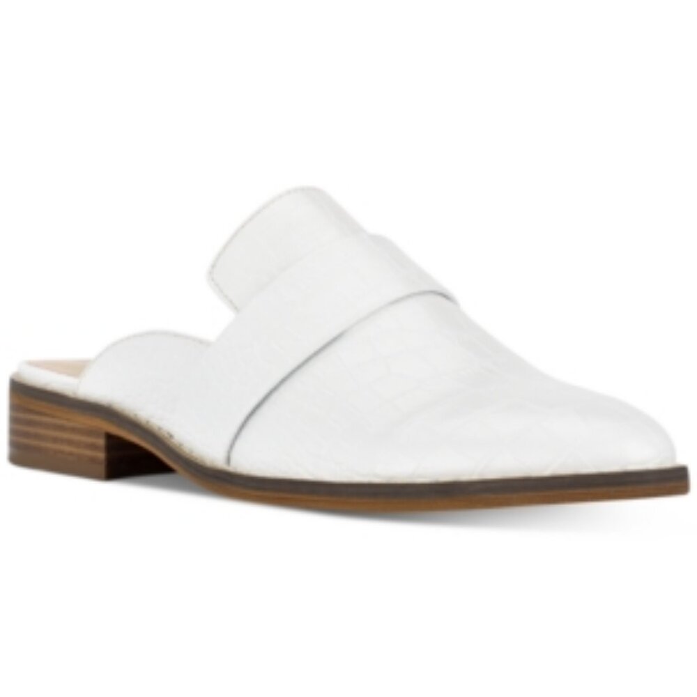 *SALE* Indigo Rd. Women's Henson Leather Pointed Toe Mules White 8.0M - 0184